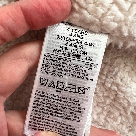 GAP Baby Gap Red and Black Buffalo Check Quilted Bomber Jacket Size 4T - Picture 10 of 10